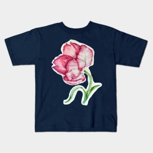 Tulip in red watercolor art Kids T-Shirt